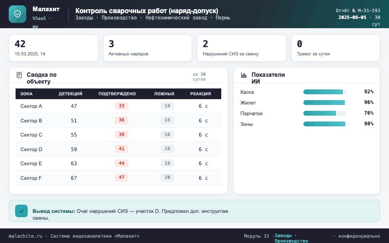 Отчёт за период — Система Малахит